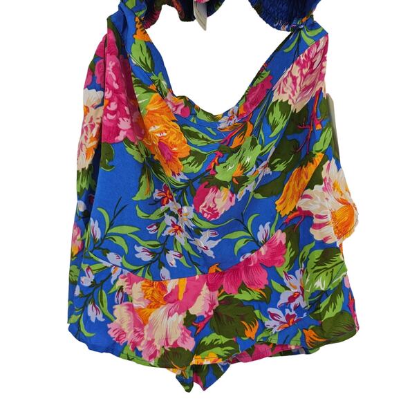 Lottie & Holly Womans size M 2 Piece Outfit Floral Crop Tank Top & Skort Set NEW - Picture 4 of 8
